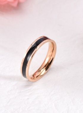 戒指老钱风日蚀黑色钛钢戒指