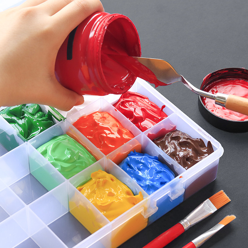 水粉颜料盒36格小迷h你大容量便携式油画丙烯48格水彩调色盘小格,淘宝优惠券,粉丝福利购,淘宝优惠卷