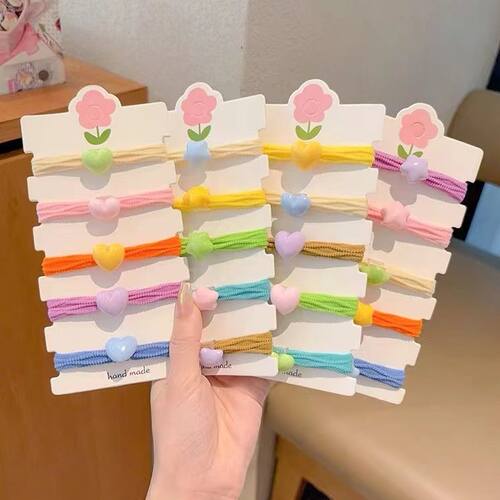 儿童多巴胺头绳高弹力扎头发发圈女童不伤发皮筋女孩球球发绳头饰 - 图2