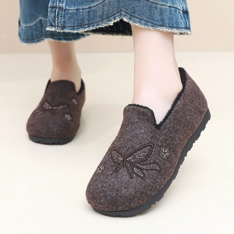 2025冬季韩版女款豆豆棉鞋加绒加厚妈妈棉靴保暖防滑平底软底女靴,淘宝优惠券,粉丝福利购,淘宝优惠卷