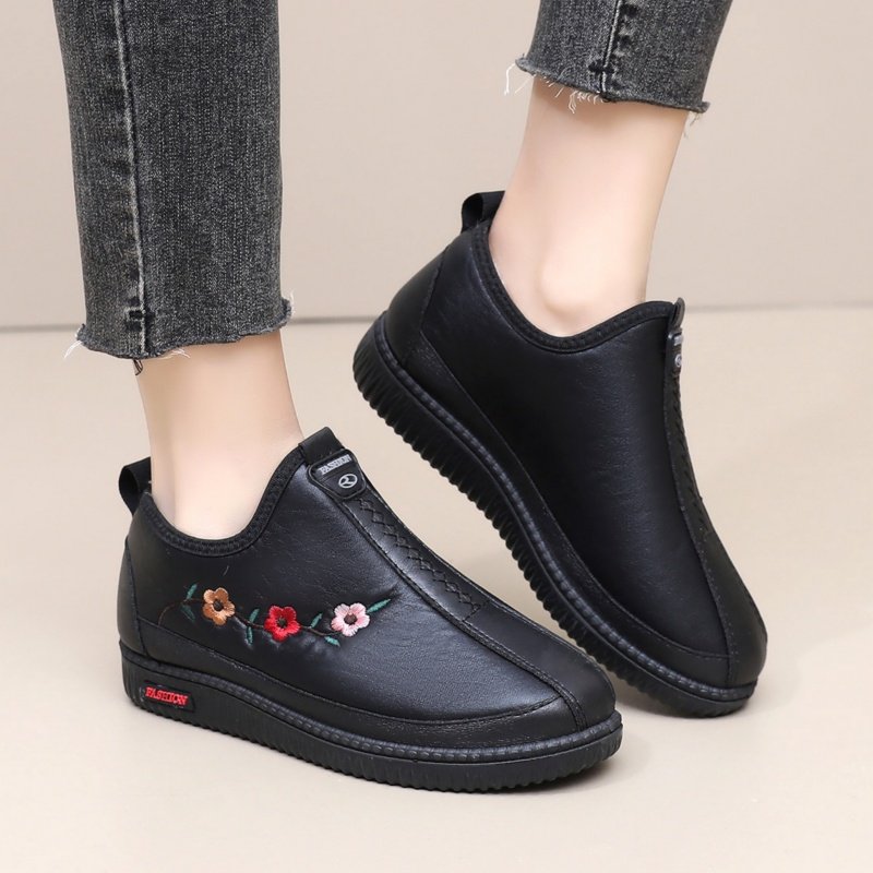 冬季加绒防滑老北京布鞋女老人鞋保暖加厚雪地靴中老年平底妈妈鞋,淘宝优惠券,粉丝福利购,淘宝优惠卷