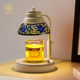 Luxurious retro crystal flameless melted wax lamp, timed dimming aromatherapy melted candle lamp, living room bedroom bedside atmosphere light