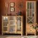 American retro solid wood side cabinet B&B living room bedroom storage cabinet model room entrance entrance cabinet dining cabinet side cabinet