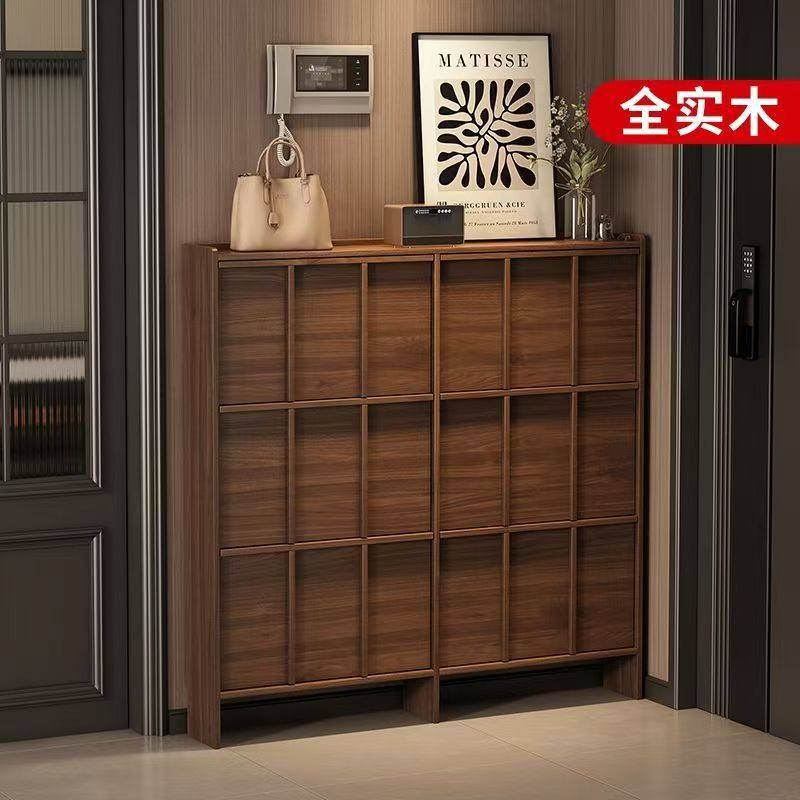 中古风实木超薄翻斗鞋柜家用门口小户型玄关鞋柜收纳省空间神器,淘宝优惠券,粉丝福利购,淘宝优惠卷