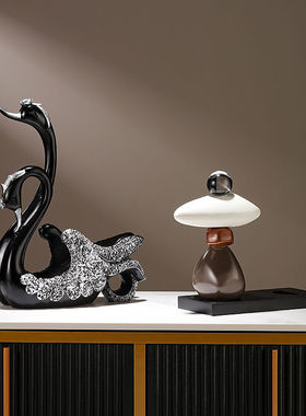 创意轻奢高档红酒架黑天鹅摆件高端餐桌边酒柜摆红酒瓶架子装