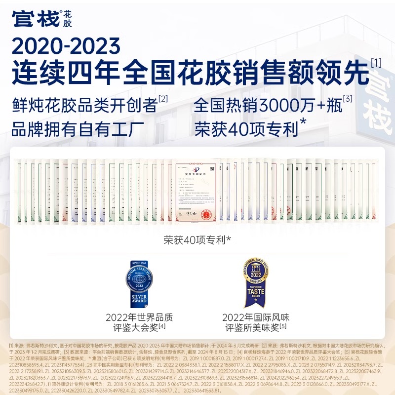 官栈 胶原花胶双重VC精华即食鱼胶滋补维C孕妇补品营养品送礼礼盒