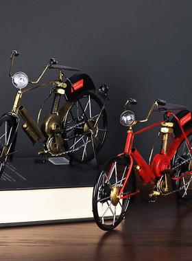 复古老式铁艺自行车模型工艺品创意客厅酒柜装饰品摆设橱窗小摆件