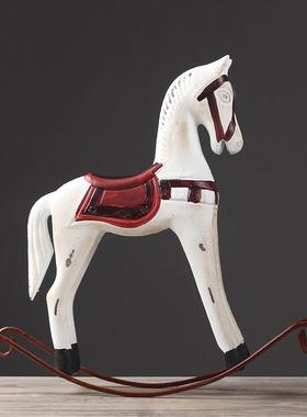 创意木马现代简约北欧复古电视柜酒柜客厅卧室房间家居装饰品摆件