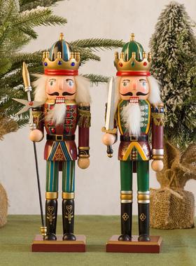 欧洲胡桃夹子家庭装饰装饰品30厘米木偶士兵站立生日礼物儿童房间