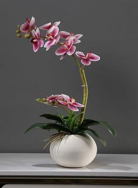 仿真蝴蝶兰花艺套装摆件新中式客厅餐桌博古架假花桌面小盆栽装饰