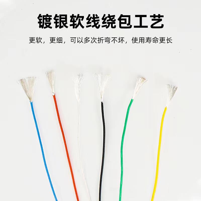 AFR250超细特软四氟薄膜绕包镀银高温线0.1平方 21/0.08航空导线 - 图1