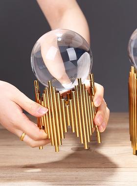 现代简约轻奢高档水晶球摆件北欧式客厅玄关酒柜创意家居软装饰品