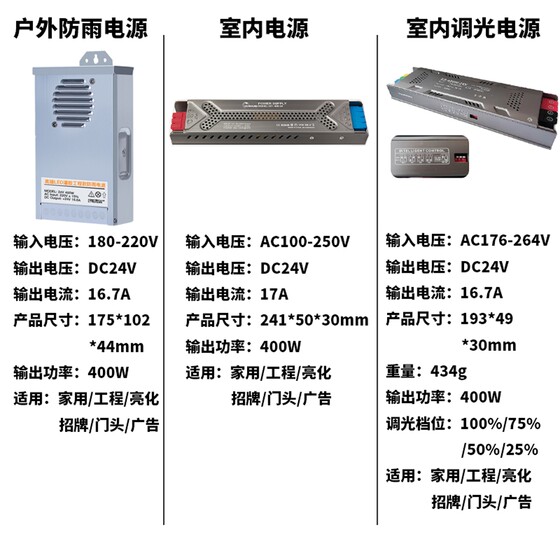 LED灯带变压器户外防水电源24V半灌胶LED灯箱广告招牌智能变压器