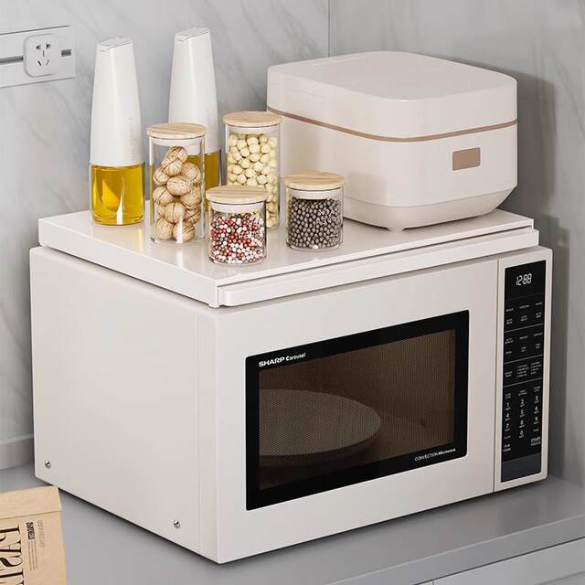 Kitchen microwave oven storage rack pull tray household dust cover waterproof oilproof heat insulation storage rack above oven