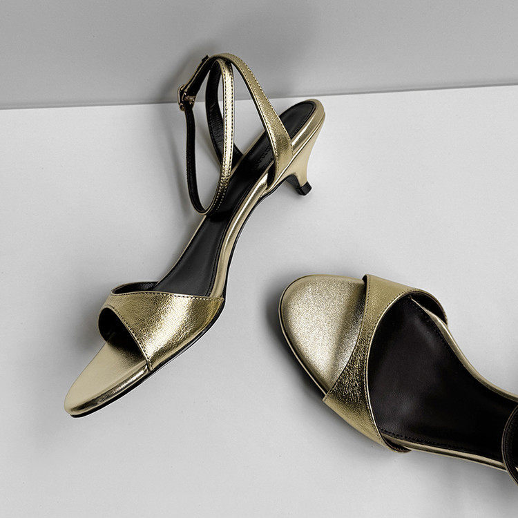 极简风一字扣带凉鞋2025年夏季新款法式小猫跟露趾高跟鞋凉鞋女鞋,淘宝优惠券,粉丝福利购,淘宝优惠卷