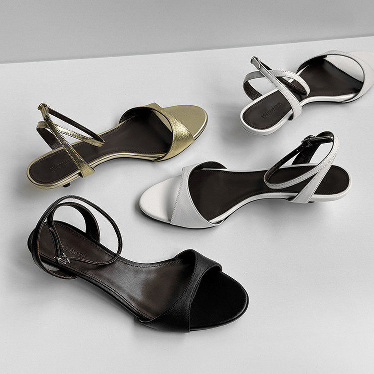 极简风一字扣带凉鞋2025年夏季新款法式小猫跟露趾高跟鞋凉鞋女鞋,淘宝优惠券,粉丝福利购,淘宝优惠卷