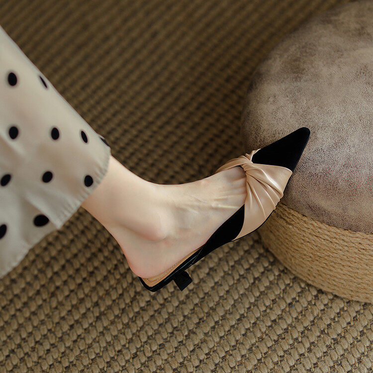 夏季法式小香风包头半拖鞋女外穿气质休闲尖头小猫跟懒人鞋穆勒鞋,淘宝优惠券,粉丝福利购,淘宝优惠卷