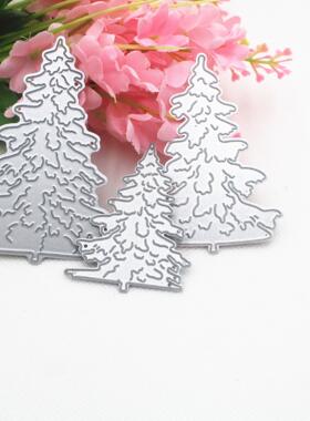 金属压花切割刀模 diy碳钢刀模 纸艺皮革切割模具 三棵松树圣诞款