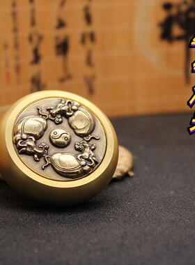 厂家赚钱手把件黄铜扭转乾坤转钱乾坤桌面装饰品创意旋转摆件