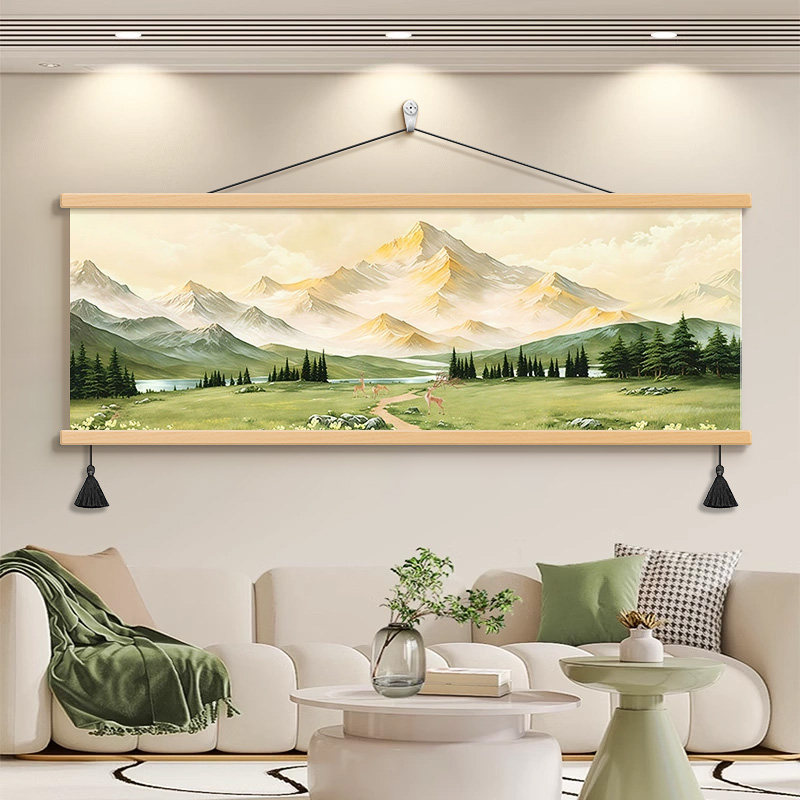 金山福禄山水风景客厅挂画2026新款沙发背景墙装饰画卧室床头壁画,淘宝优惠券,粉丝福利购,淘宝优惠卷