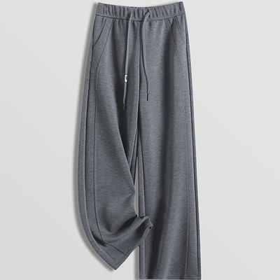 2026新款直筒裤女面膜空气层阔腿裤高腰收腹垂顺显瘦休闲裤B