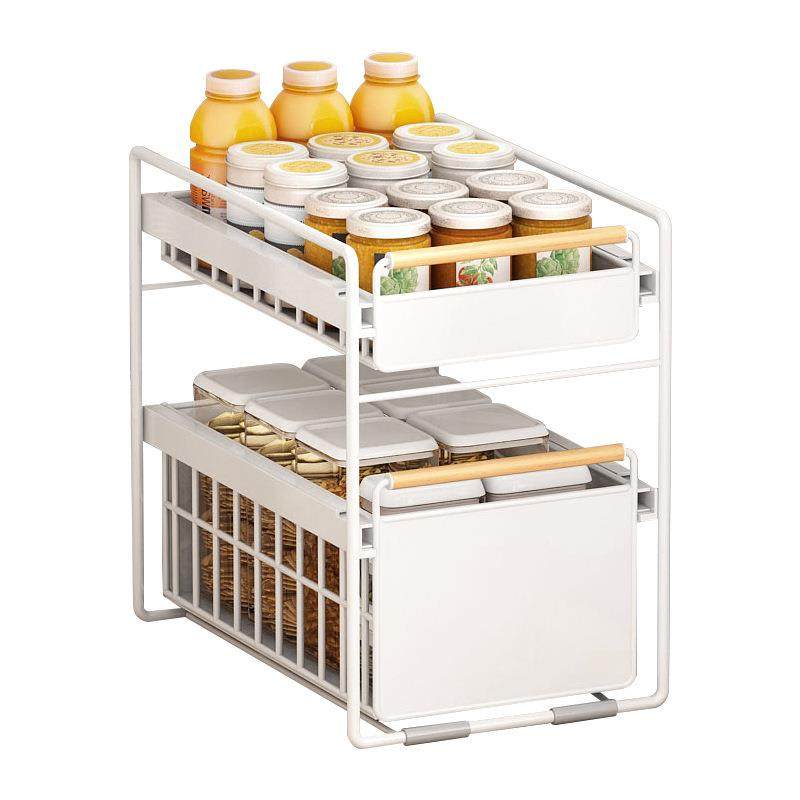 9ZRT厨房下水槽置物架碗碟调料用品分层架橱柜收纳架多功能抽拉式,淘宝优惠券,粉丝福利购,淘宝优惠卷