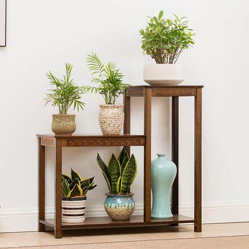 3Y沙发边几角几茶几方几茶桌边柜非实木客厅中式花架架盆栽置物架 - 图0