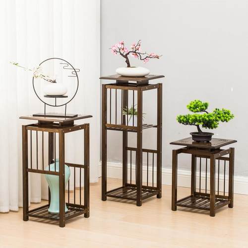 3Y沙发边几角几茶几方几茶桌边柜非实木客厅中式花架架盆栽置物架 - 图2