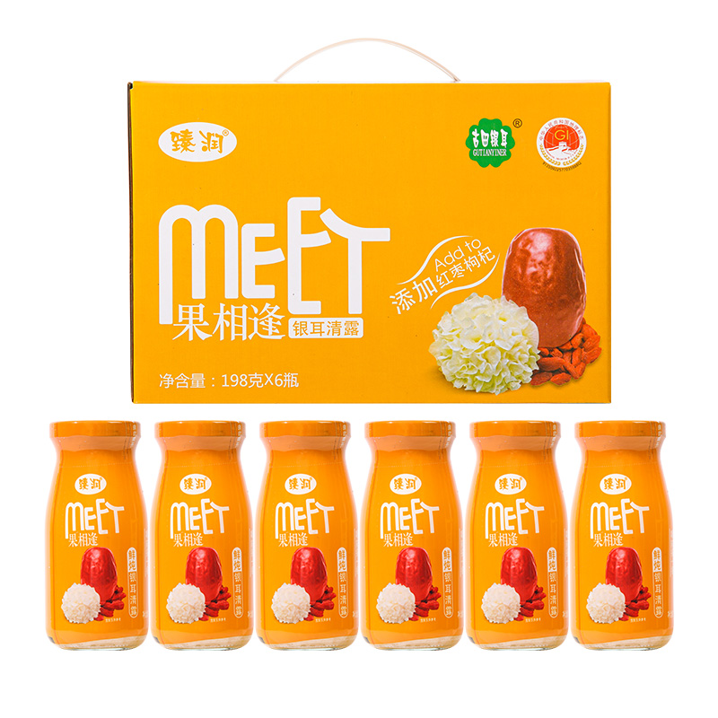 古田特产鲜炖桂花雪梨银耳羹玻璃6瓶代餐即食品0添加健康营养包邮