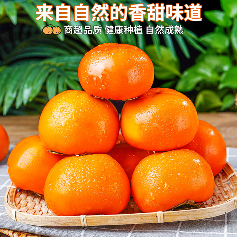 正宗巧克力脆柿子新鲜水果当季冰糖心削皮甜柿无核火晶柿整箱包邮,淘宝优惠券,粉丝福利购,淘宝优惠卷