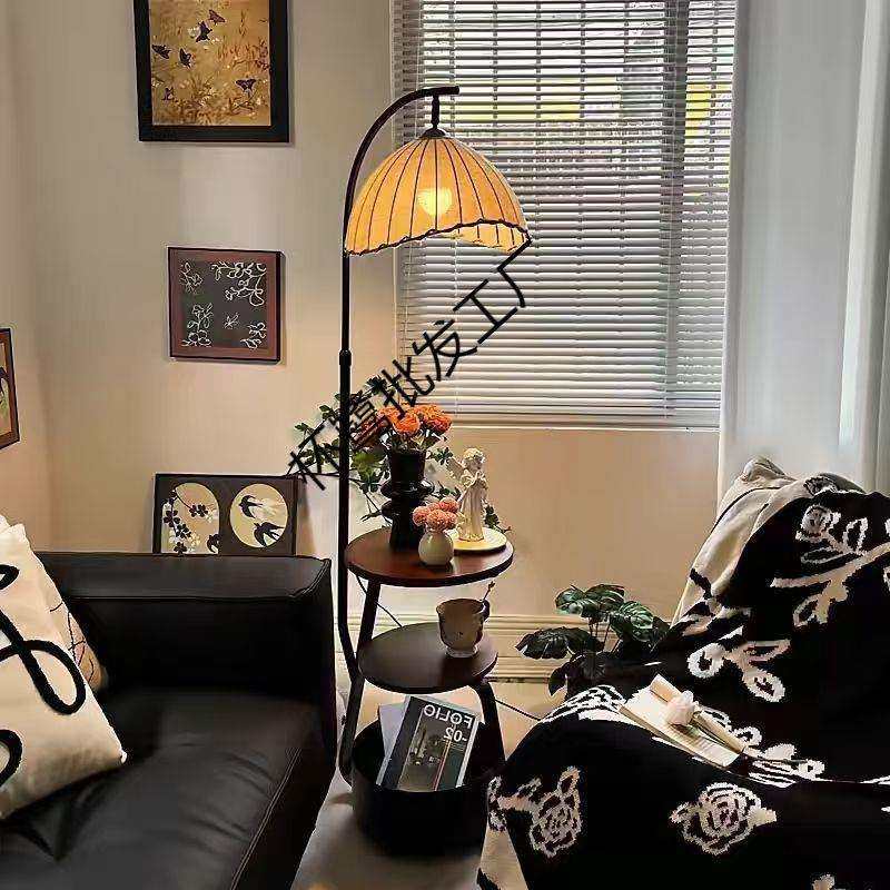 古风法式复古茶几落地灯客厅氛围灯一体灯中沙发卧室床头柜置物旁,淘宝优惠券,粉丝福利购,淘宝优惠卷