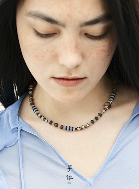 ZIXIU子休沉香·项链 回声/沉香青金石白玛瑙 色彩叠搭纤细新中式