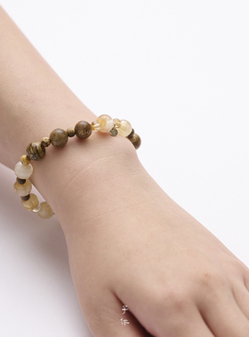 子休沉香黄水晶本命年女款手链