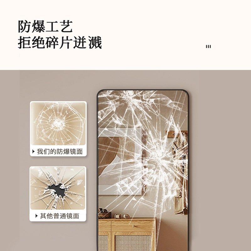 高清全身镜落地镜家用简约网红女宿舍卧室壁挂贴墙全身镜子ins风,淘宝优惠券,粉丝福利购,淘宝优惠卷