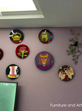 Ornaments 挂盘简约现代样板房草间弥生招财摆件别墅会所客厅餐厅