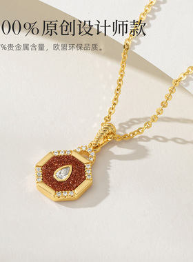 小众不撞款｜复古锁牌金砂项链女