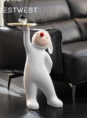 ZQ兔娃娃落地摆件大型玄关客厅电视柜旁沙发旁钥匙收纳生日乔迁礼