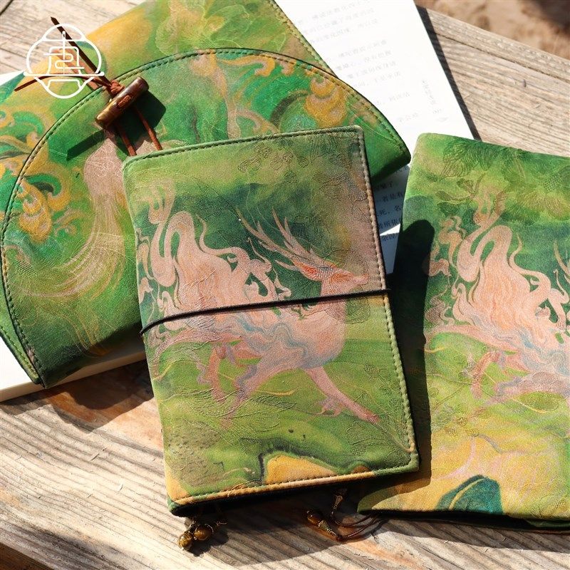 真我 春绿神韵香云纱 非遗桑蚕丝手账本布书衣日记本笔记本a5a6,淘宝优惠券,粉丝福利购,淘宝优惠卷