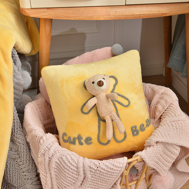 加厚折叠抱枕被子两用冬季珊瑚绒毯子午睡办公室汽车载枕头二合一,淘宝优惠券,粉丝福利购,淘宝优惠卷