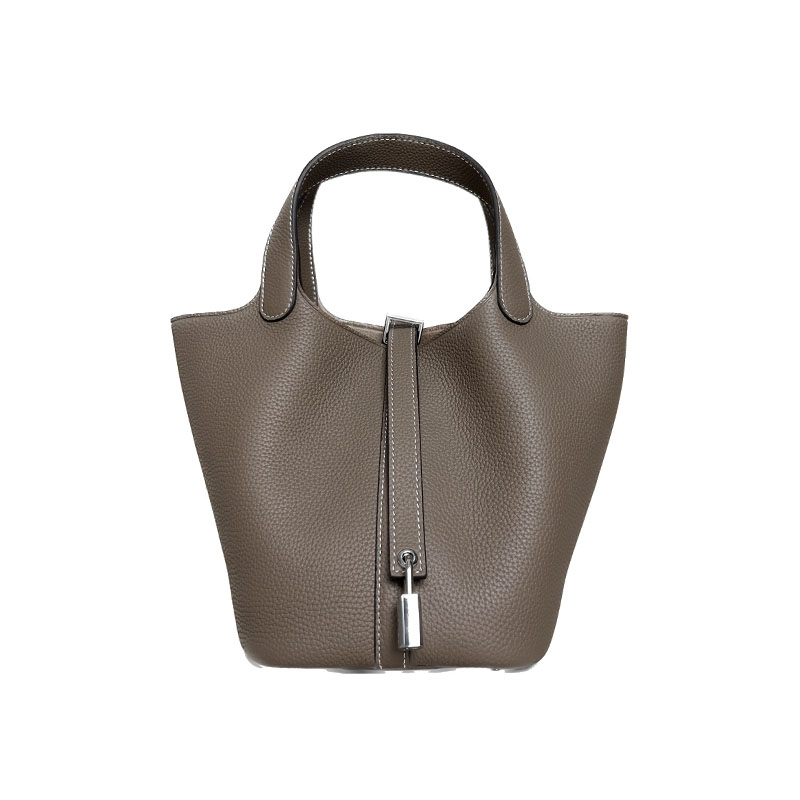 头层牛皮水桶包包2025新款百搭真皮菜篮子女包高级感手拎包手提包 - 图3