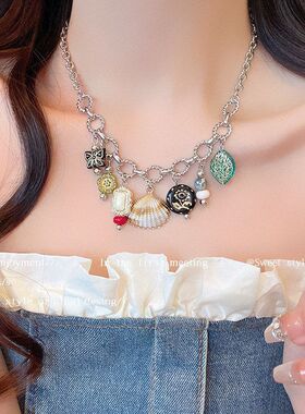 复古中古项链个性气质贝壳高级