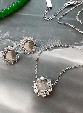 项链毛衣锁骨精致新中式锆石玉石