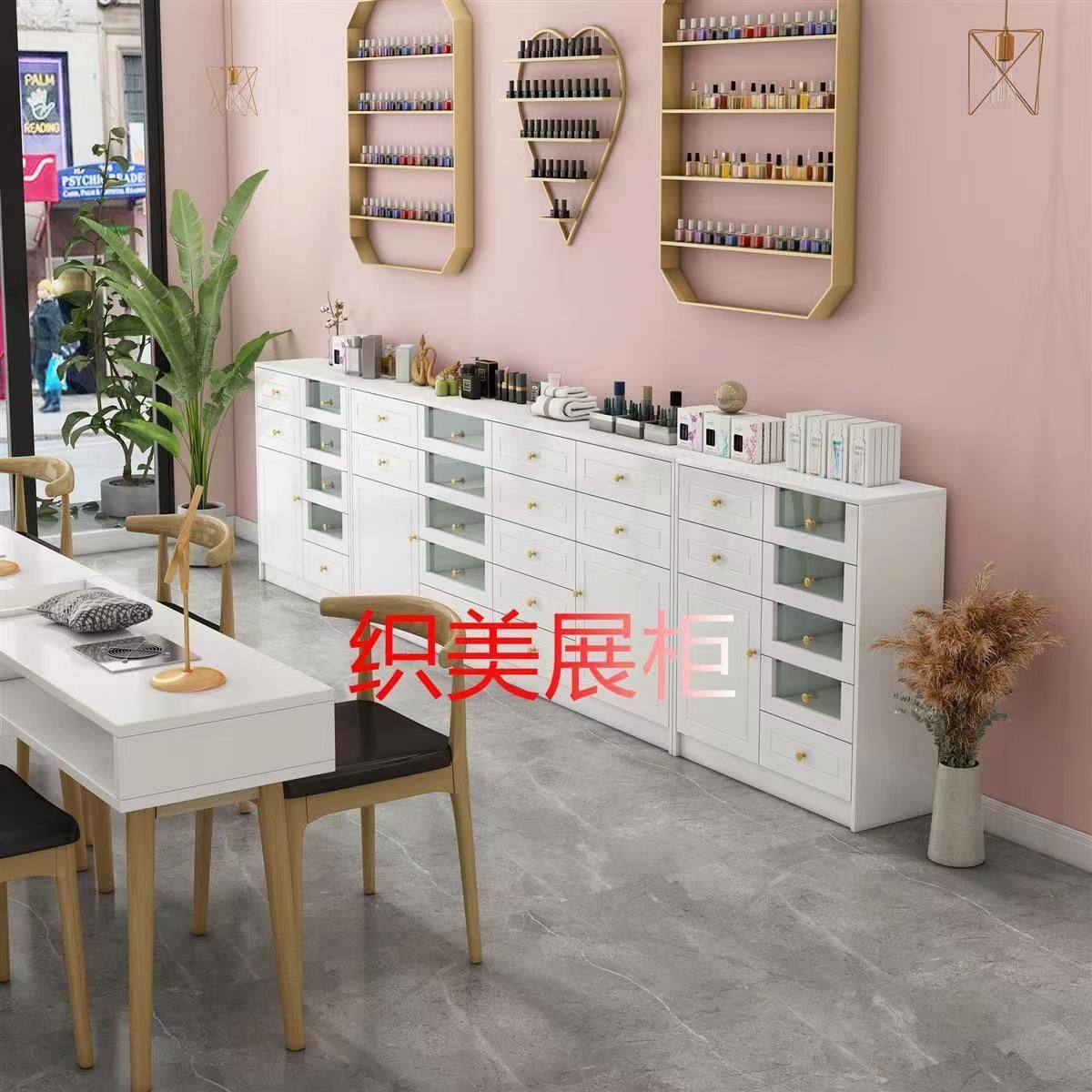 美甲柜子展示柜美甲店指甲油产品落地柜甲油胶收纳储物柜柜墙展柜,淘宝优惠券,粉丝福利购,淘宝优惠卷