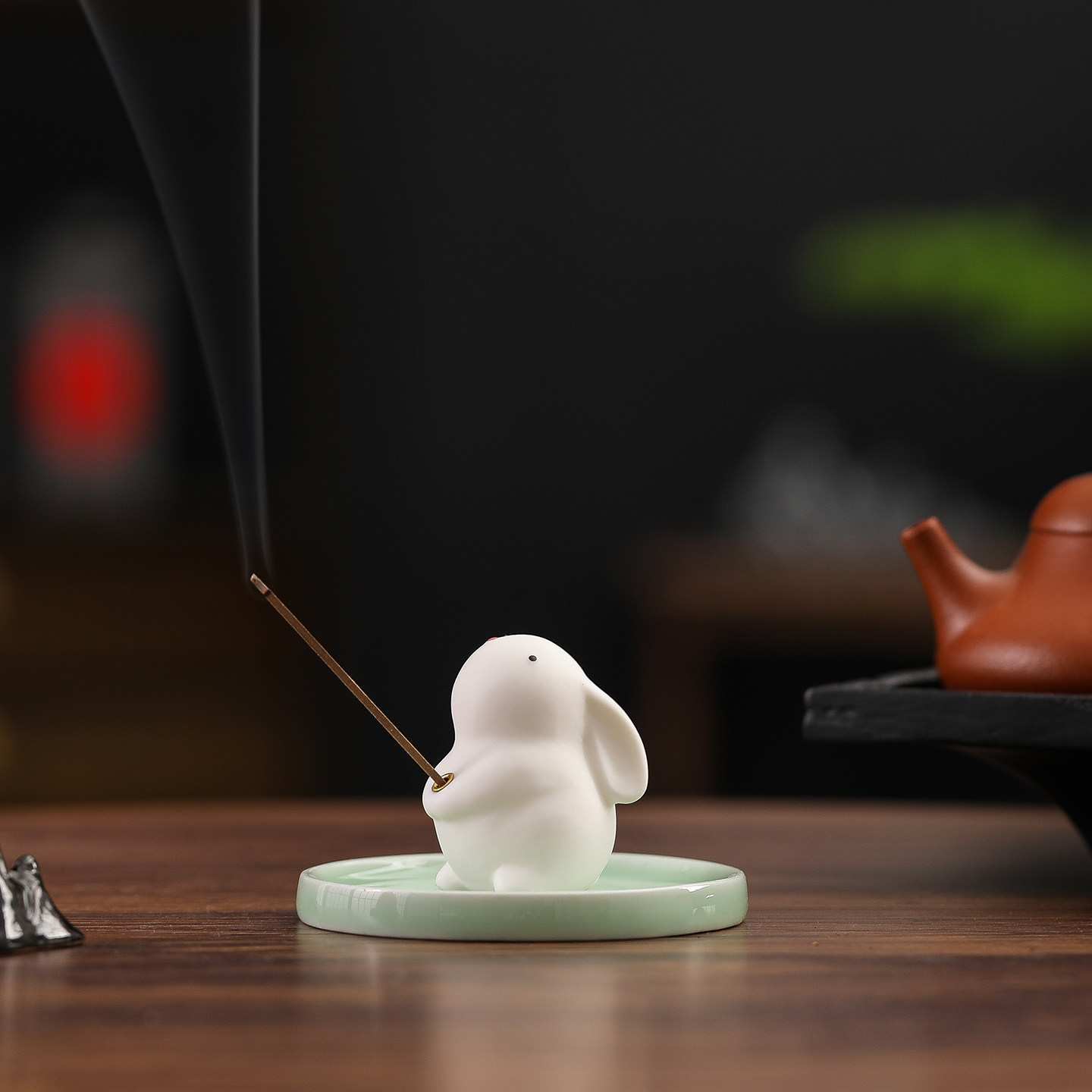 故宫文创玉兔陶瓷香薰摆件可爱迷你小兔子香插家用室内线香插香座,淘宝优惠券,粉丝福利购,淘宝优惠卷