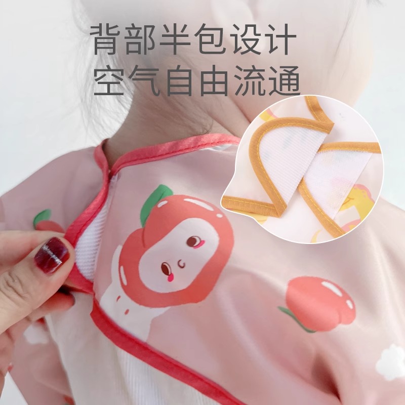 Baby smock bib children's baby girl Q baby eating baby food meal pocket anti-dirty waterproof apron autumn and winter