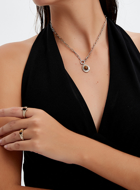 原创小众设计师虎眼石轻职女戒指