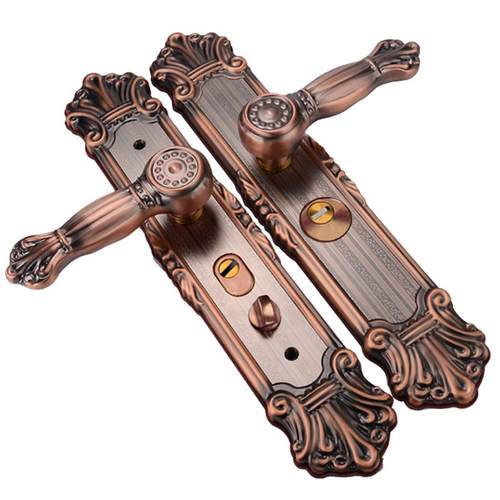 防盗门锁套装304不锈钢把手家用锁具木门别墅双开门大门拉手C级锁 - 图3