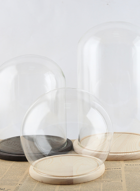 直径18cm-25cm大号玻璃罩DIBY桌面摆件永生花微景观玻璃罩防尘罩