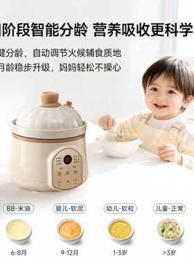 外贸德国婴儿辅食锅bb陶瓷电炖炖煮粥锅燕窝小炖盅隔