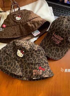 HelloKitty鸭舌帽女款复古豹纹